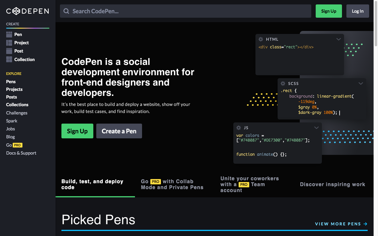 codepen.io screenshot