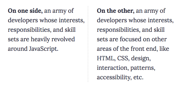 Part of the Great Divide article on CSS Tricks